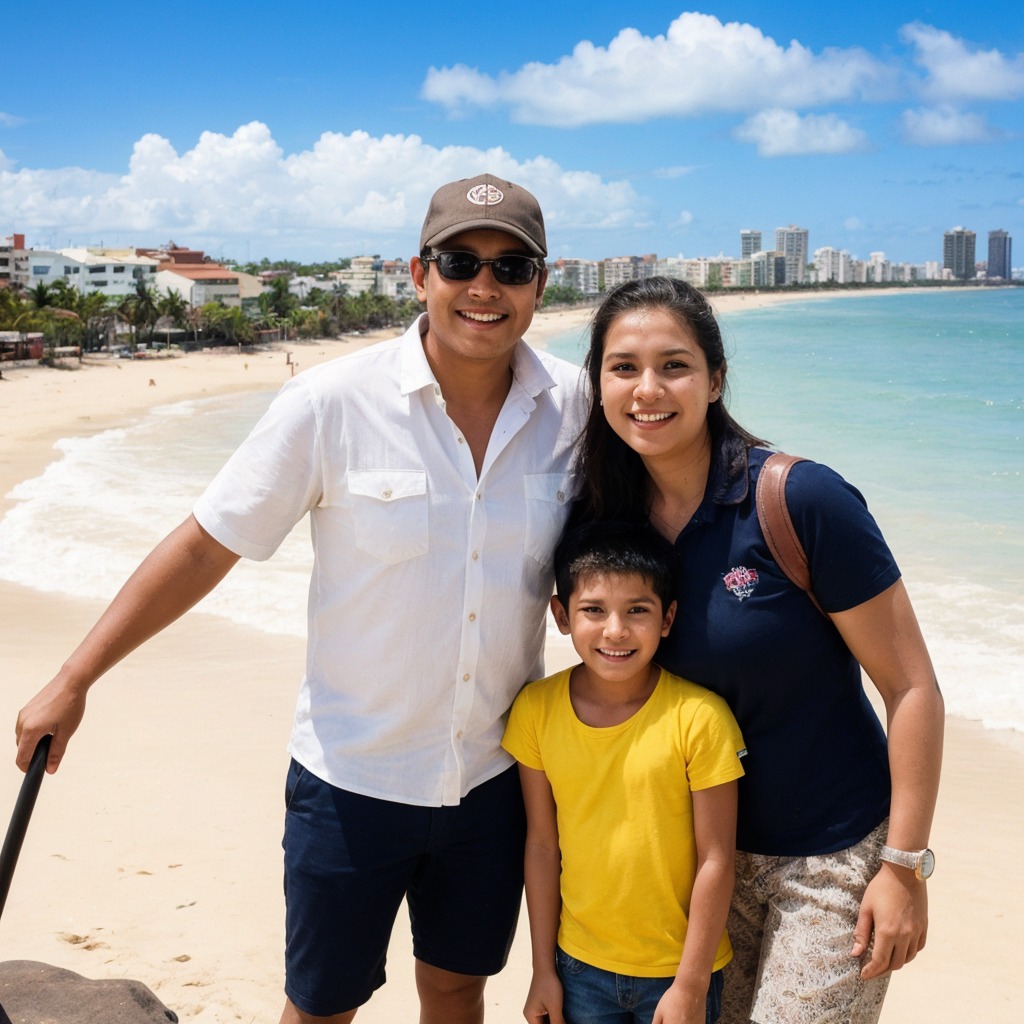 Alejandro e Sofia Torres, with their son Diego